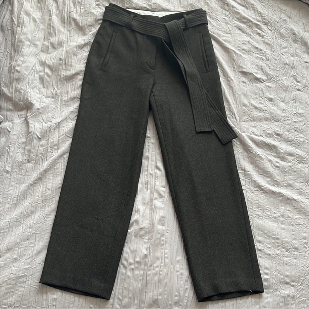 Wilfred Wool Tie Front Pants - Rich Mocha Brown